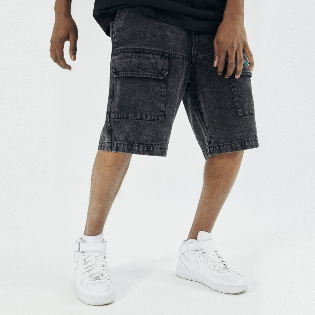 Washed Vintage Denim Casual Shorts Denim Multi-pocket Trend