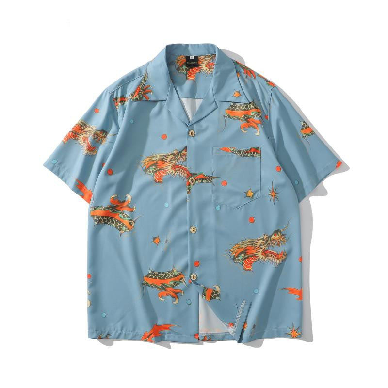 Vintage Cashew Flower Oil Painting Full Print Short-sleeved Shirt