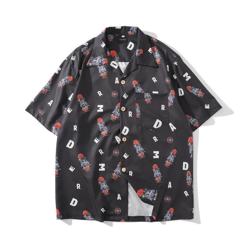 Vintage Cashew Flower Oil Painting Full Print Short-sleeved Shirt