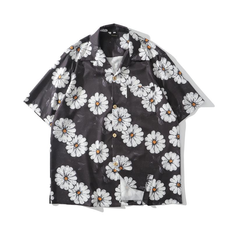 Vintage Cashew Flower Oil Painting Full Print Short-sleeved Shirt