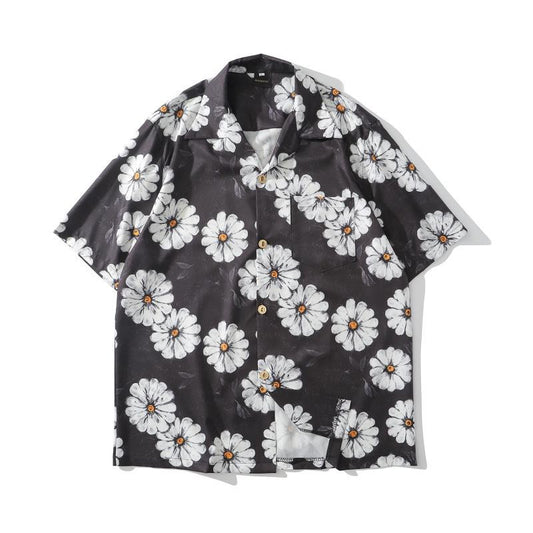 Vintage Cashew Flower Oil Painting Full Print Short-sleeved Shirt