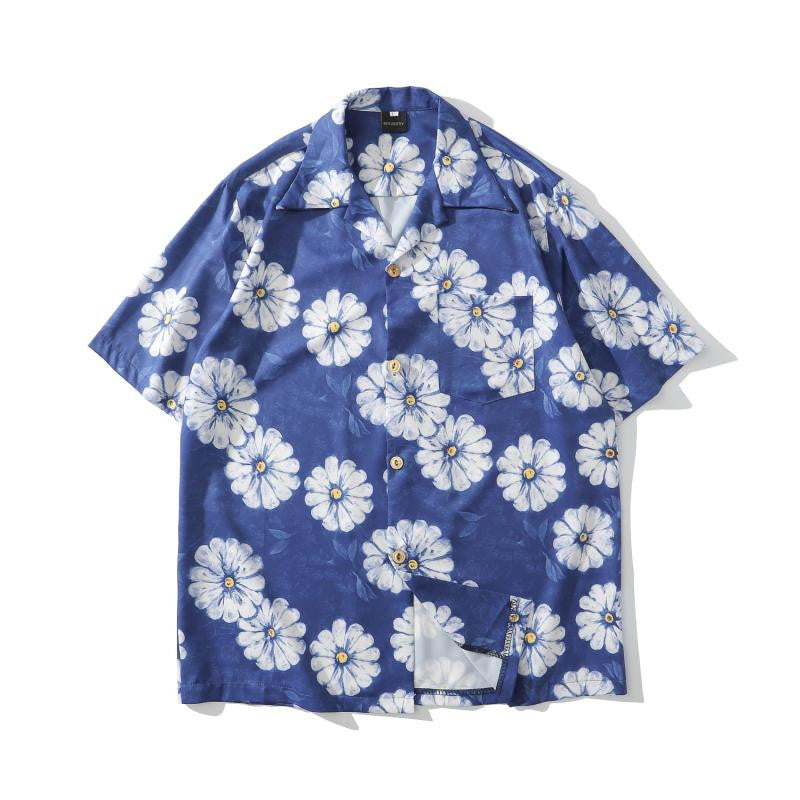 Vintage Cashew Flower Oil Painting Full Print Short-sleeved Shirt
