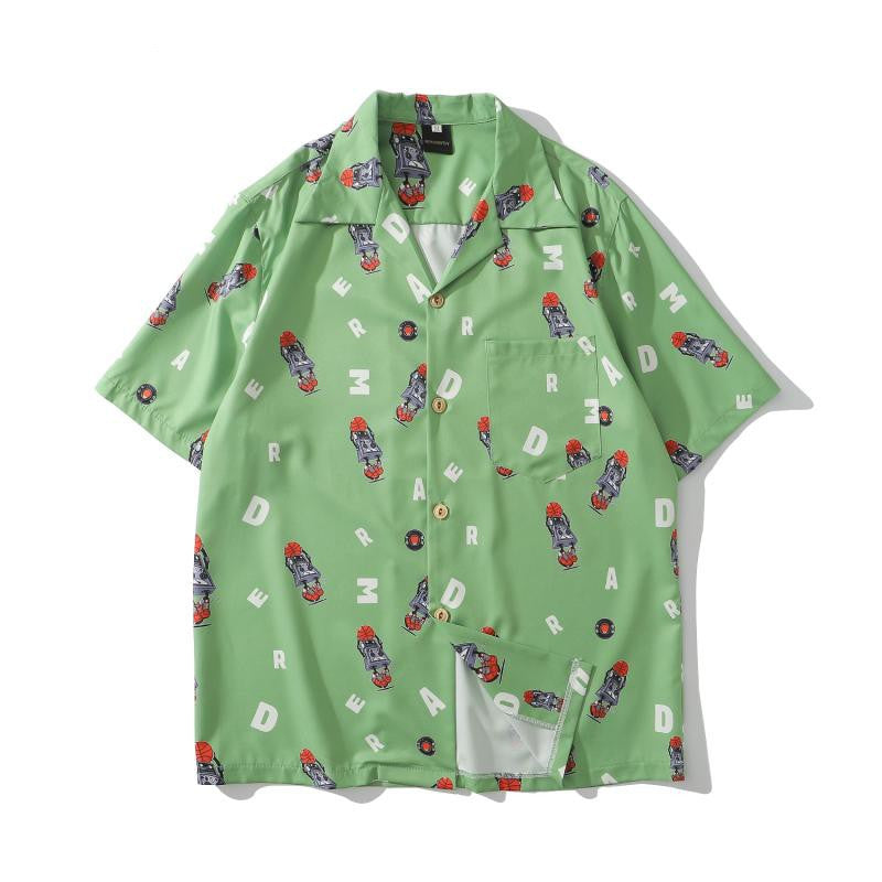 Vintage Cashew Flower Oil Painting Full Print Short-sleeved Shirt