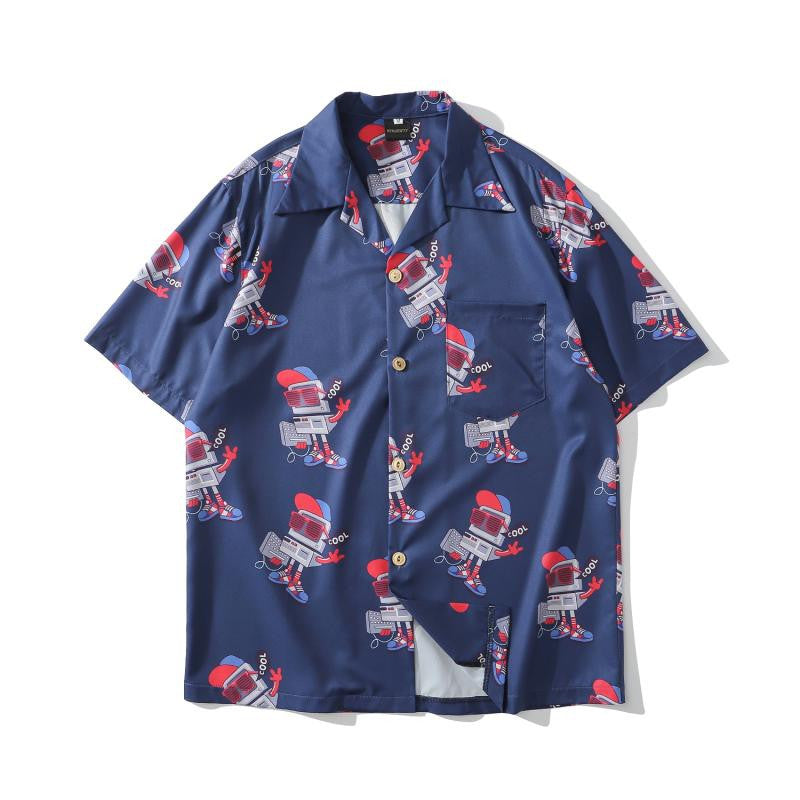 Vintage Cashew Flower Oil Painting Full Print Short-sleeved Shirt