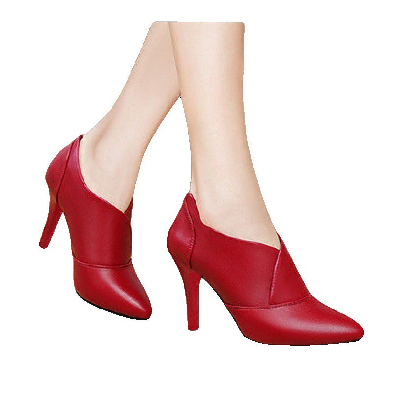 European And American Spring And Autumn New Stiletto Women'S Shoes Waterproof Platform High Heels Trendy All-Match