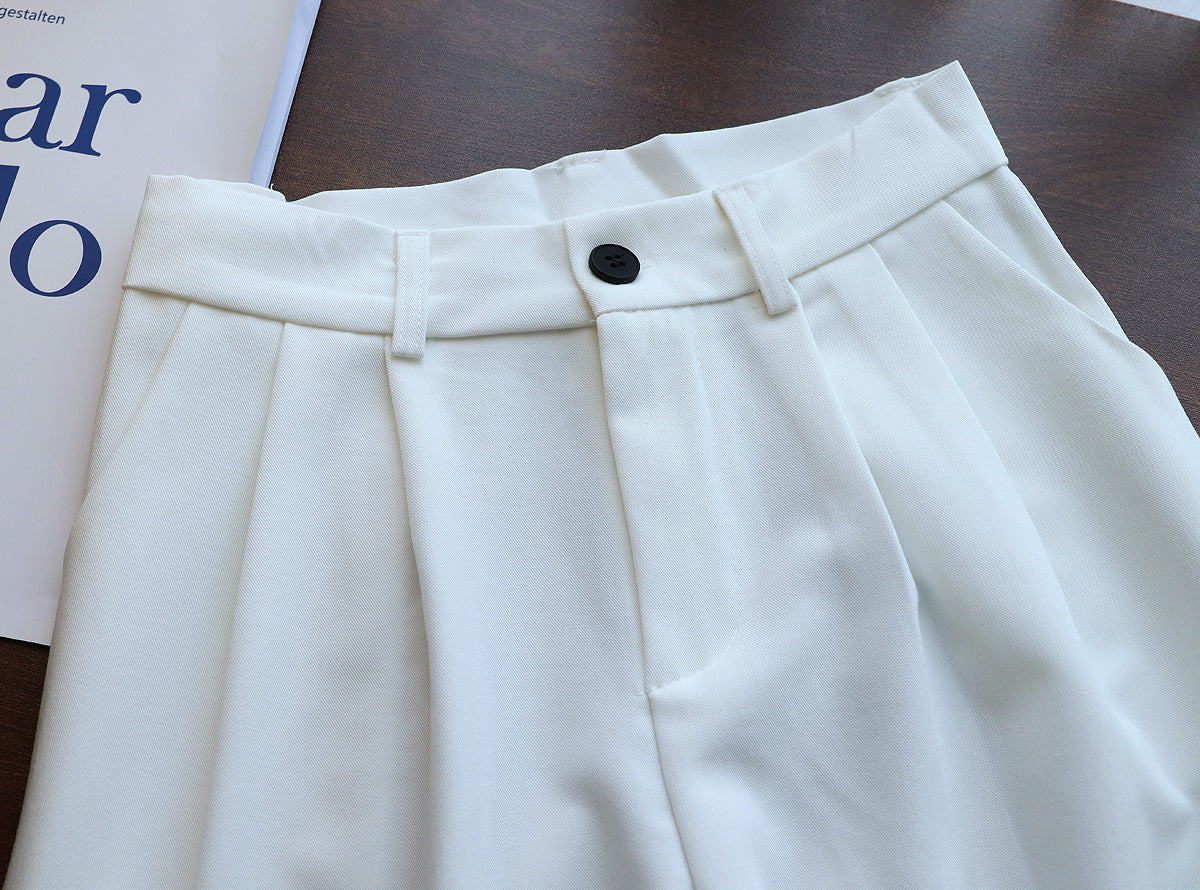 Simple Loose Thin Pocket Suit Five-point Pants