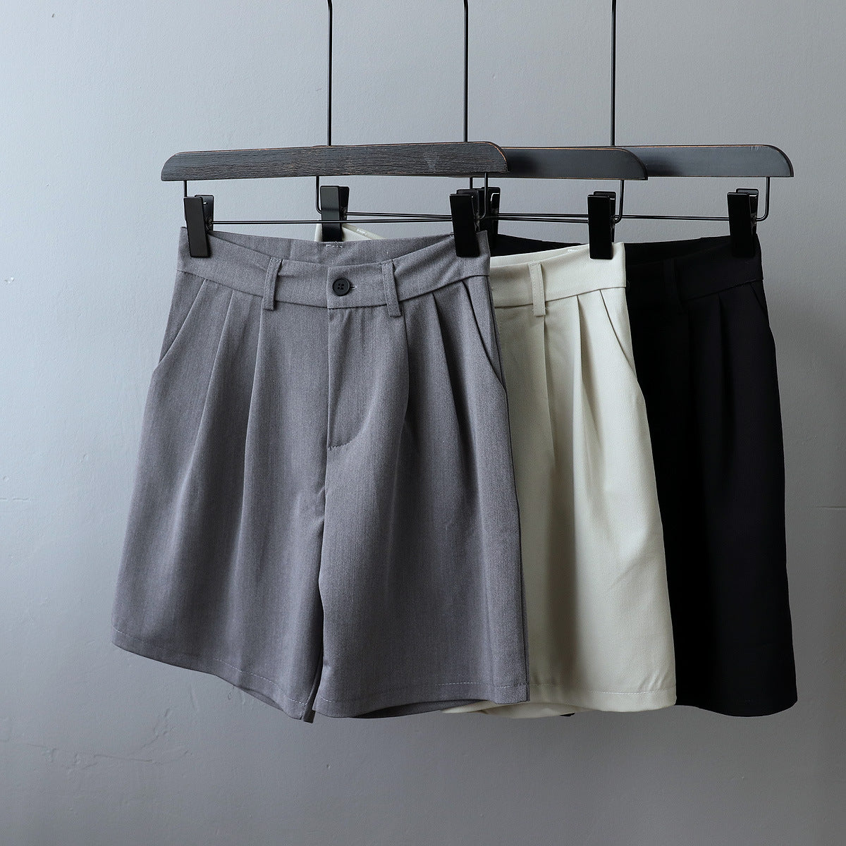 Simple Loose Thin Pocket Suit Five-point Pants