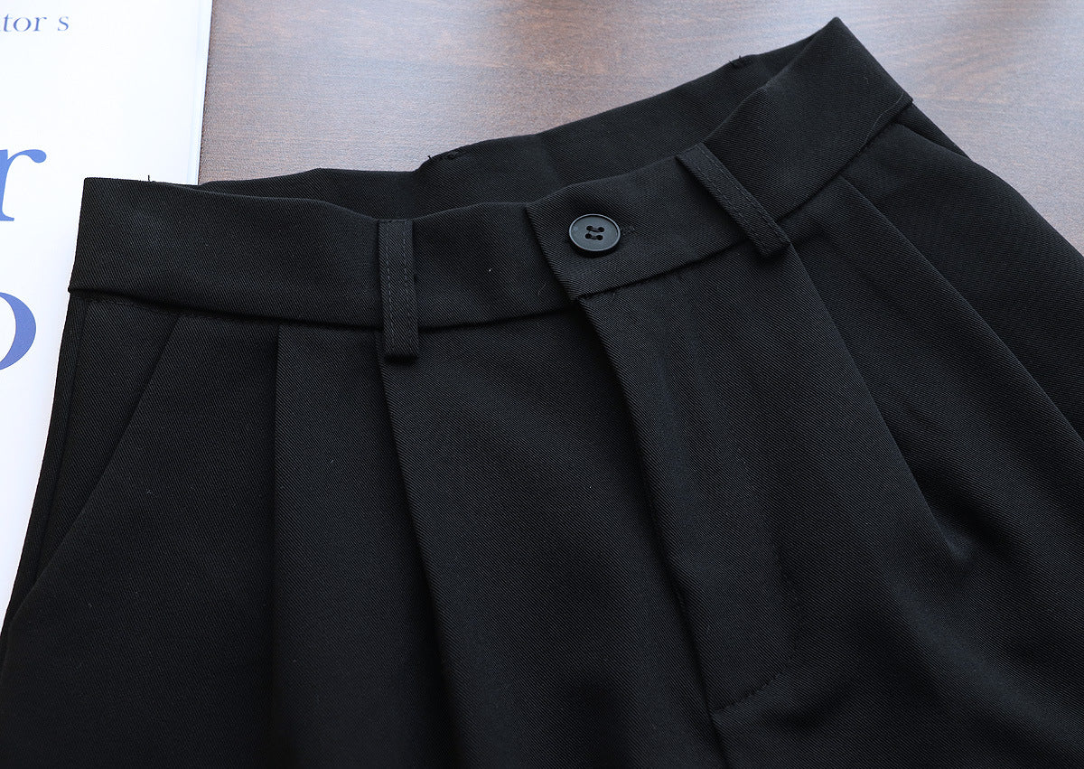Simple Loose Thin Pocket Suit Five-point Pants