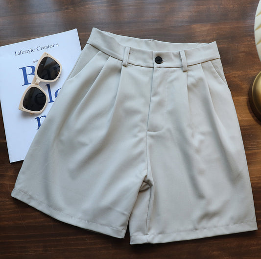 Simple Loose Thin Pocket Suit Five-point Pants