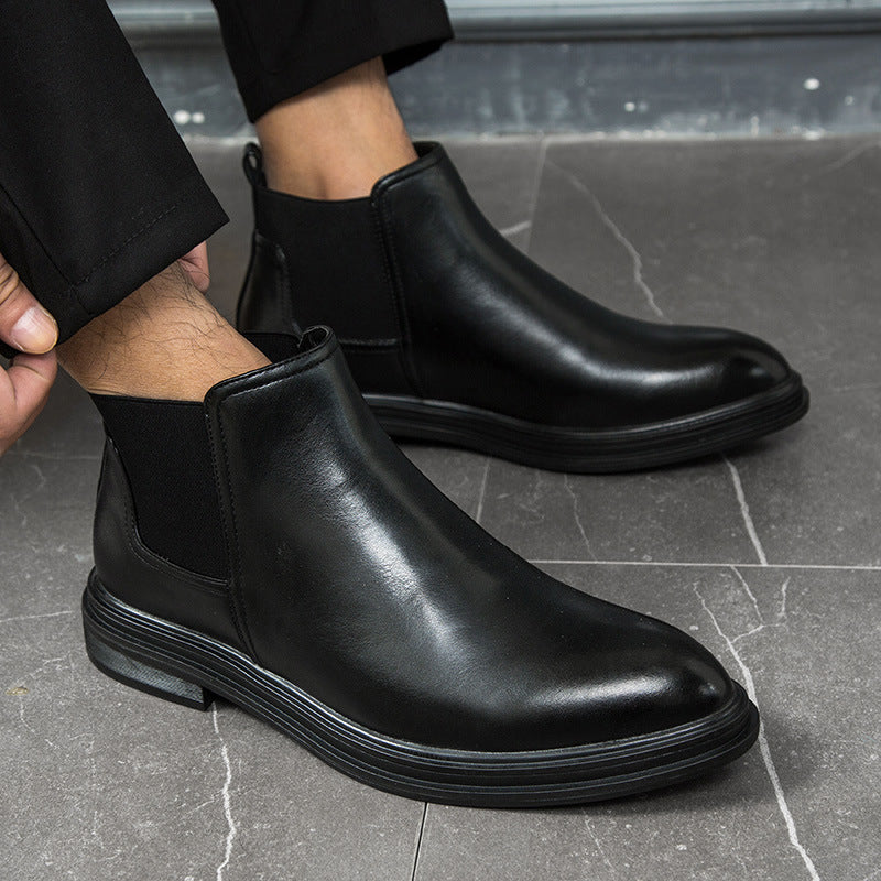 Pointed Toe Business Plus Size Leather Boots