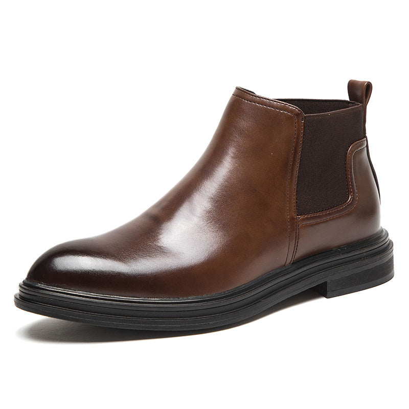 Pointed Toe Business Plus Size Leather Boots