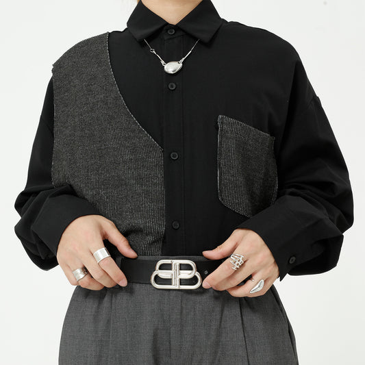 Simple Casual Pockets With Loose All-Match Shirt Men