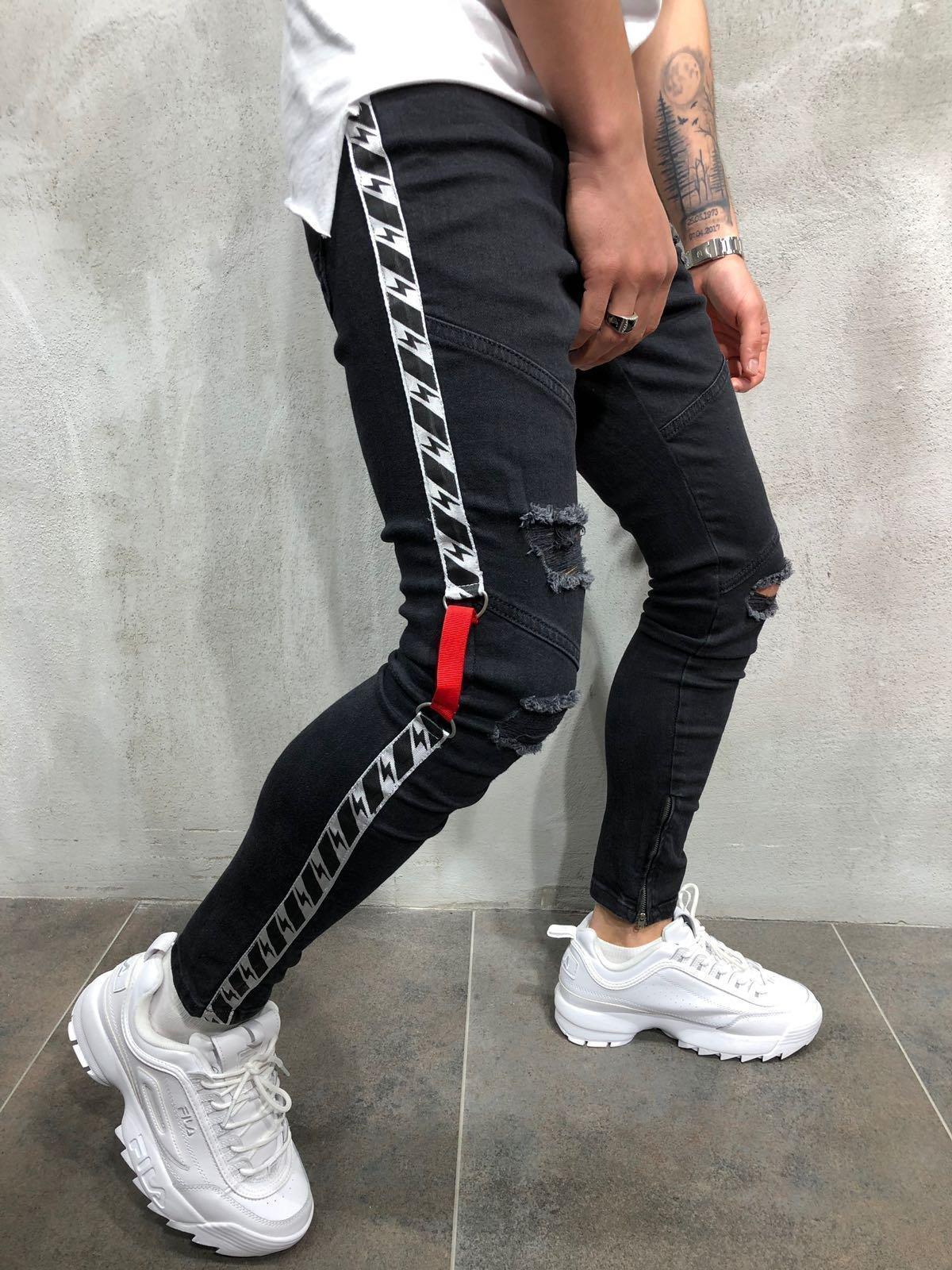Jeans Source Ripped Blyantsbukser til Mænd med Smalle Ben