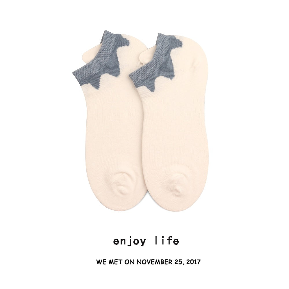 Thin Section Ins Tide Korean Style Pure Cotton Korean Shallow Mouth Socks Women