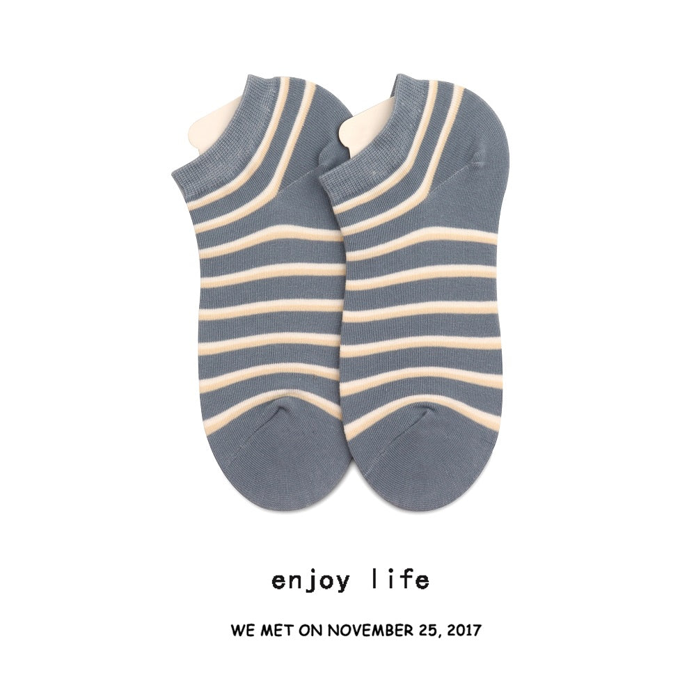 Thin Section Ins Tide Korean Style Pure Cotton Korean Shallow Mouth Socks Women
