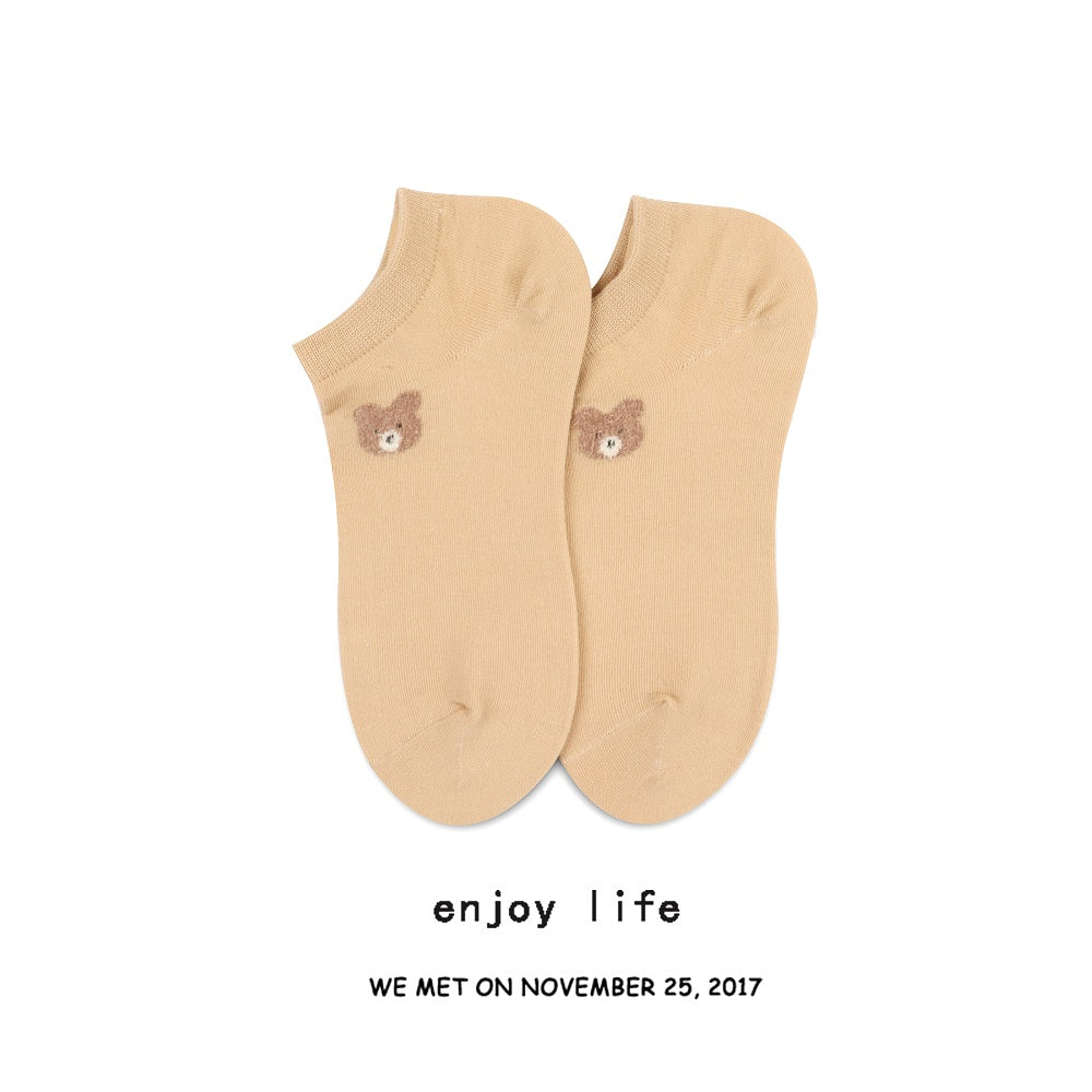 Thin Section Ins Tide Korean Style Pure Cotton Korean Shallow Mouth Socks Women