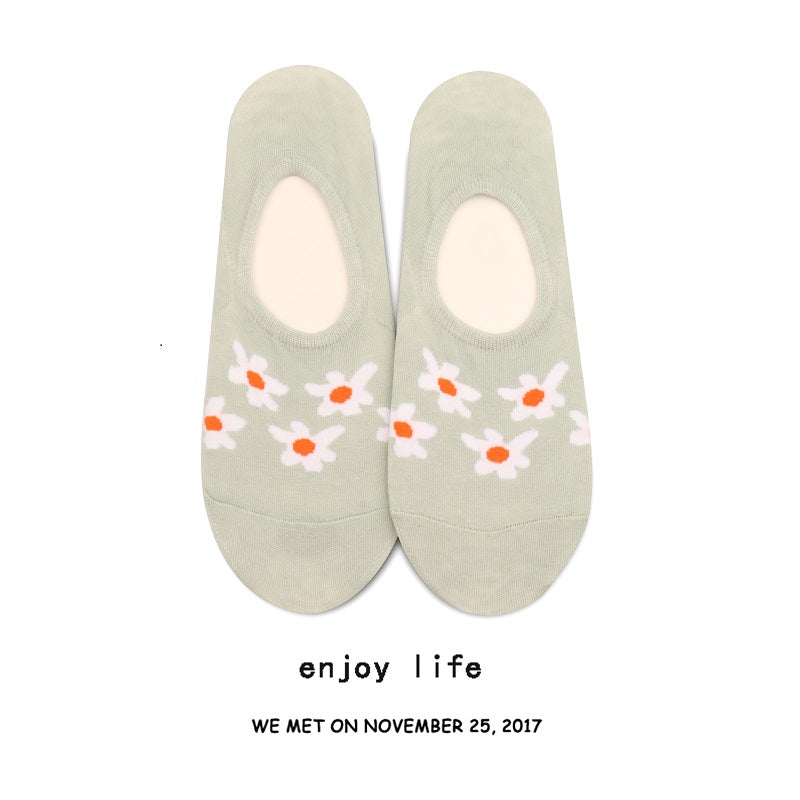 Thin Section Ins Tide Korean Style Pure Cotton Korean Shallow Mouth Socks Women