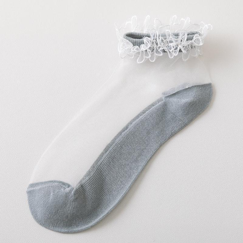 Fashion Simple Short Thin Crystal Silk Socks