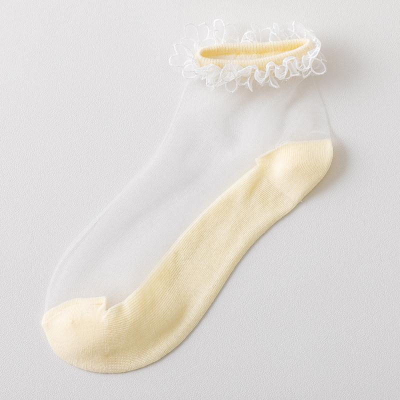 Fashion Simple Short Thin Crystal Silk Socks