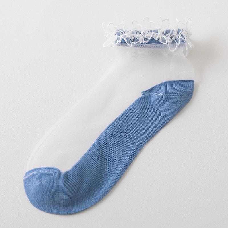 Fashion Simple Short Thin Crystal Silk Socks