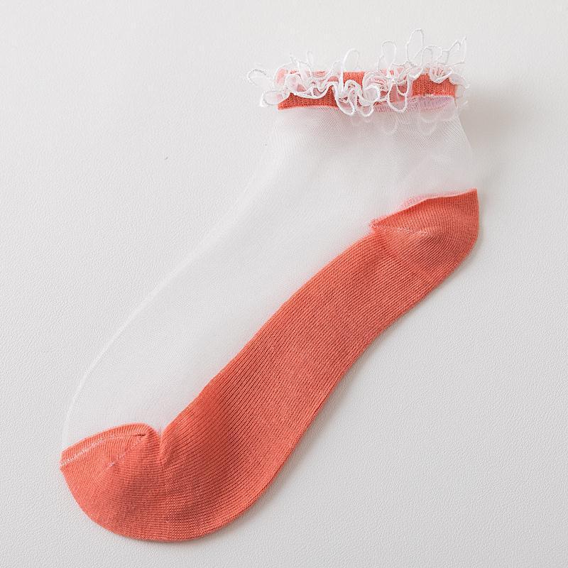 Fashion Simple Short Thin Crystal Silk Socks