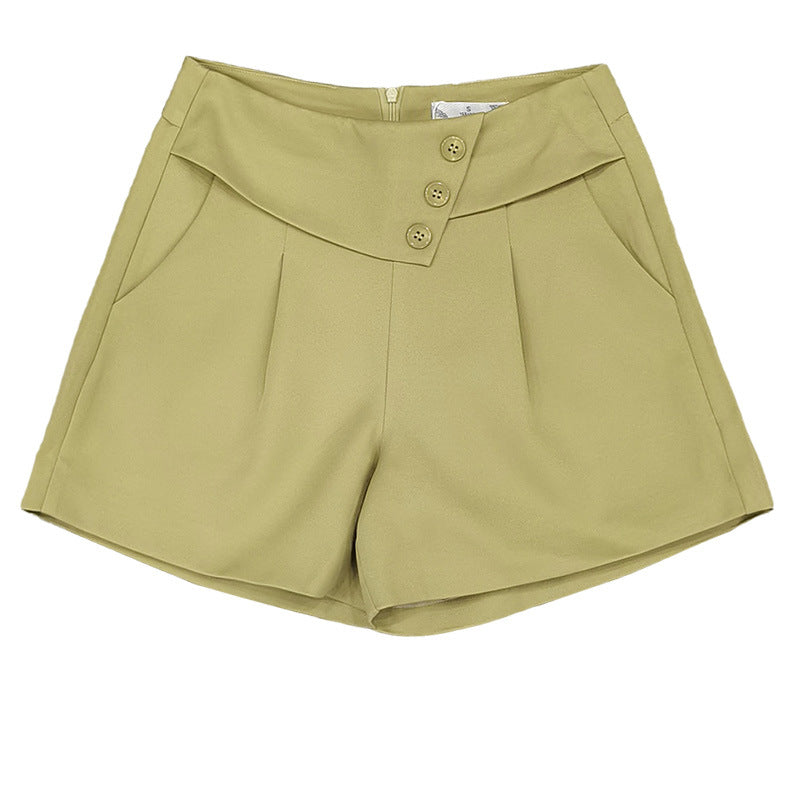High-waist A-line Shorts Women's Suit With Casual Pants Wide-leg Pants