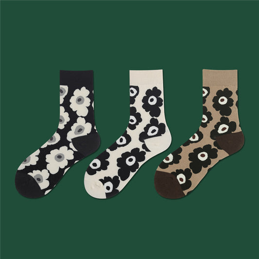 Pilling Socks Japanese Retro Plain Socks