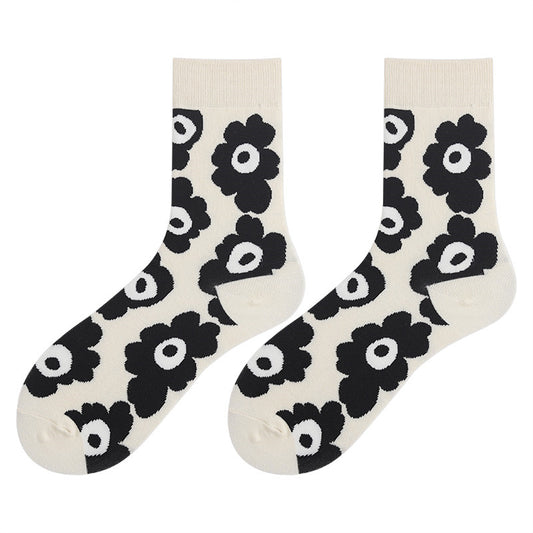 Pilling Socks Japanese Retro Plain Socks