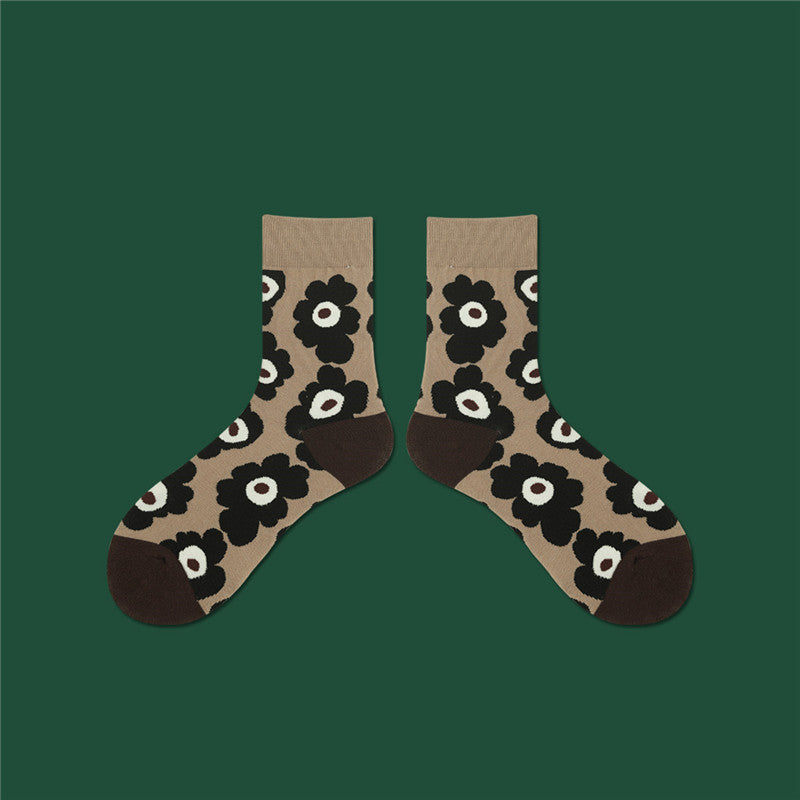 Pilling Socks Japanese Retro Plain Socks