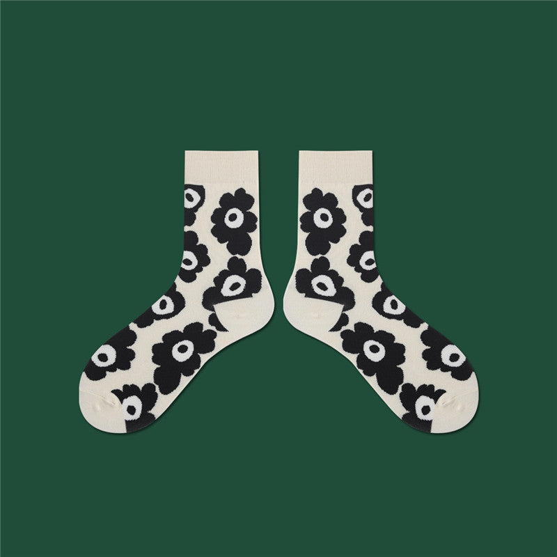Pilling Socks Japanese Retro Plain Socks
