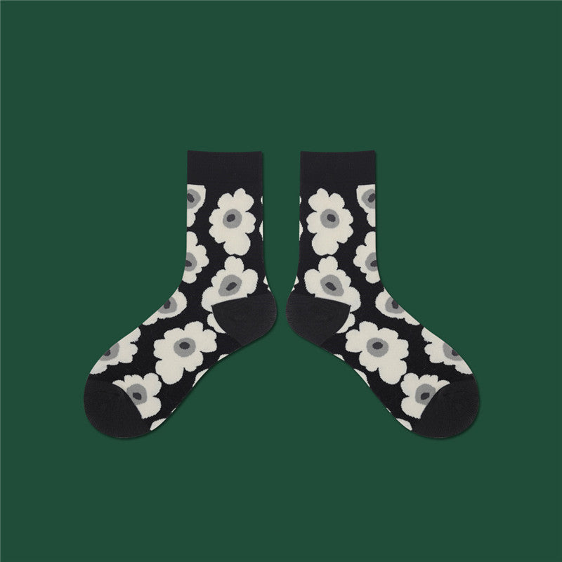 Pilling Socks Japanese Retro Plain Socks