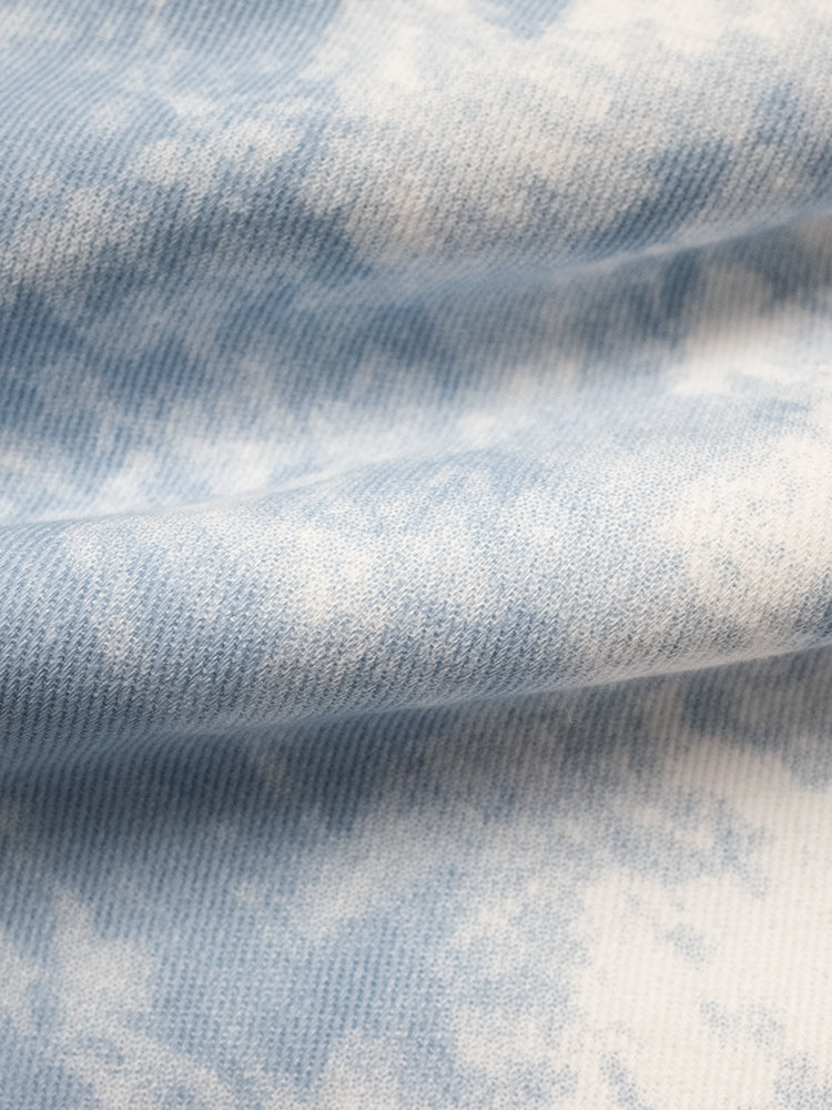 Blue Sky Tie-dye Lamb Wool Denim Jacket