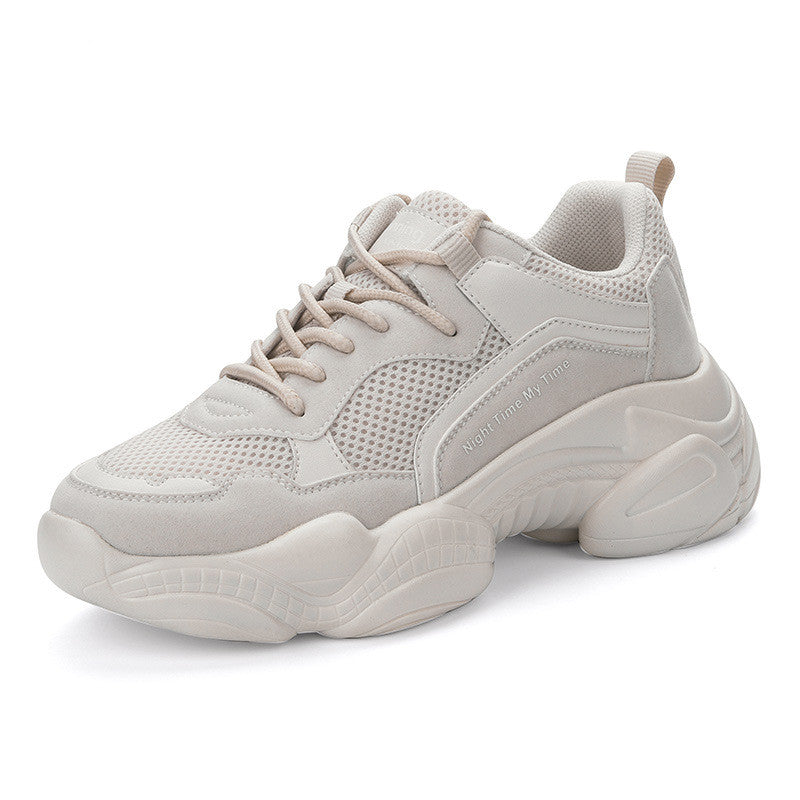Studentersko med tyk sål, høje casual rød-hvide sneakers