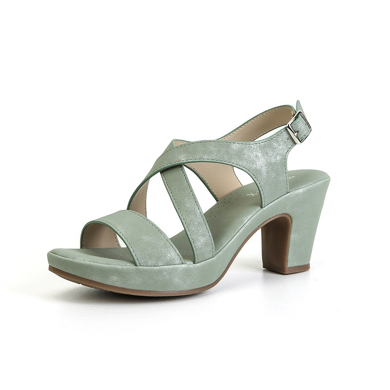 Simple High-heeled Sandals With A Buckle