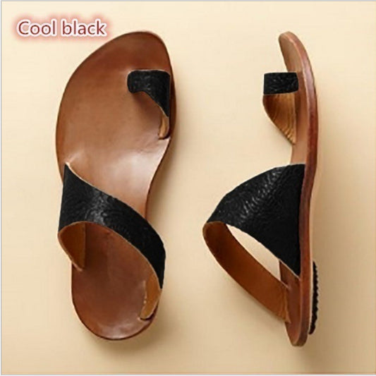 Fashion Solid Color Flip Flops Flat Sandals