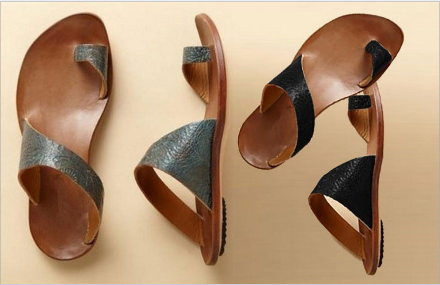 Fashion Solid Color Flip Flops Flat Sandals