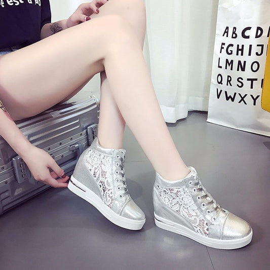 White Shoes Lace Breathable Shoes