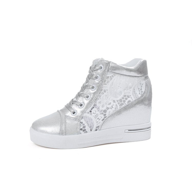 White Shoes Lace Breathable Shoes