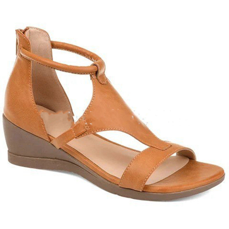 High-heeled Wedge Buckle Sandals Roman Shoes