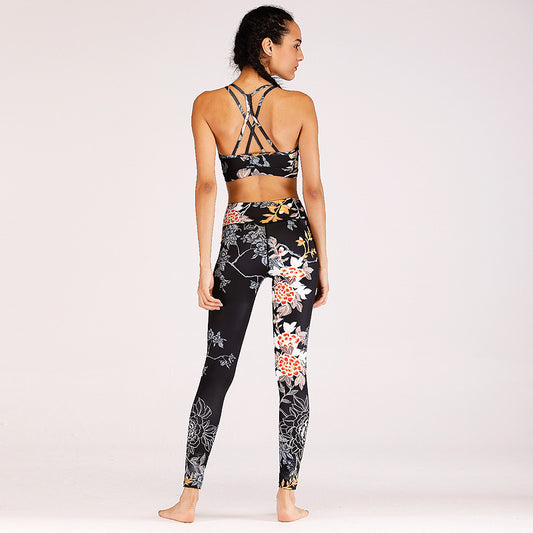 European And American Hot-Selling Printed Yoga Fitness Suit Sports And Leisure Suit Women