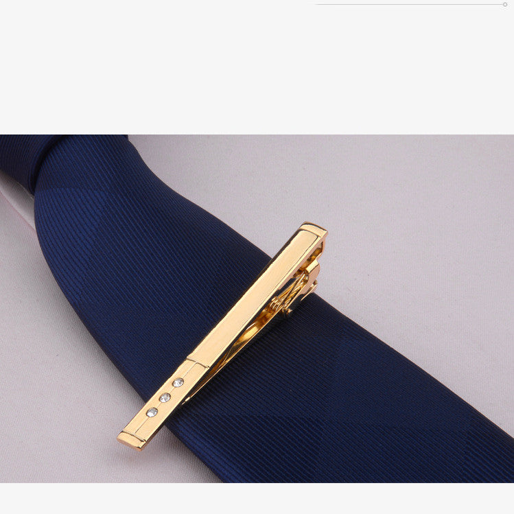 Metal Gold Tie Clip Business Dress Bridegroom Wedding Collar Clip