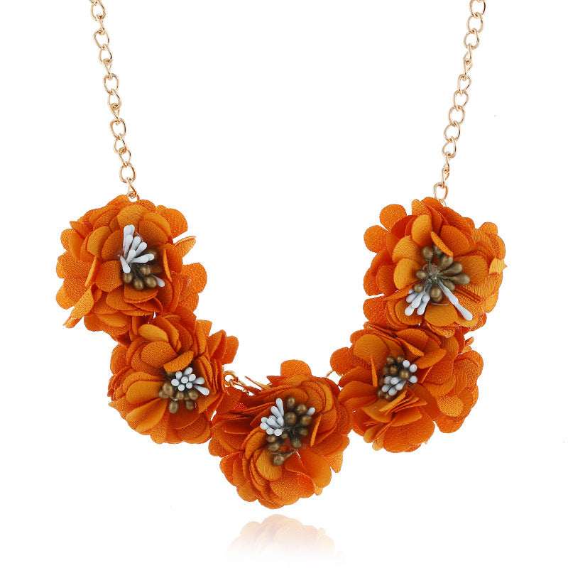 Temperament Fabric Flower Necklace Women's Clothing Accessories