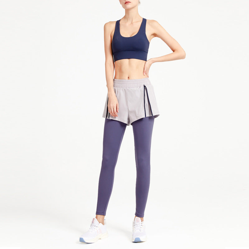 Two-Piece Fitness Pants Women'S Hips Tight Feet Running Yoga Pants