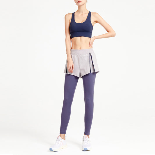 Two-Piece Fitness Pants Women'S Hips Tight Feet Running Yoga Pants