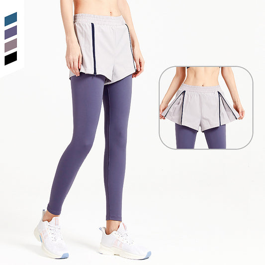 Two-Piece Fitness Pants Women'S Hips Tight Feet Running Yoga Pants