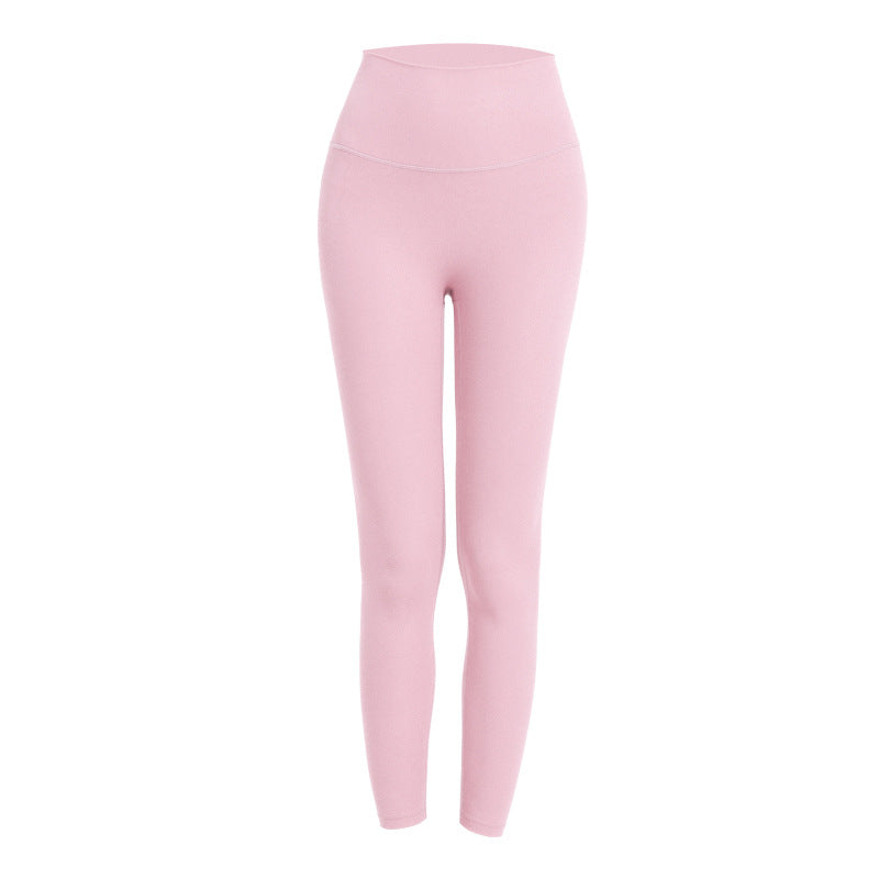 Brand New One-Piece Seamless Yoga Pants High-Waist Nude Feeling Sanded Peach Hip Fitness Pants Women'S Tight Leggings
