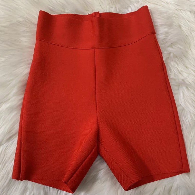 High Quality Black Red White Rayon Bandage Pants For Women