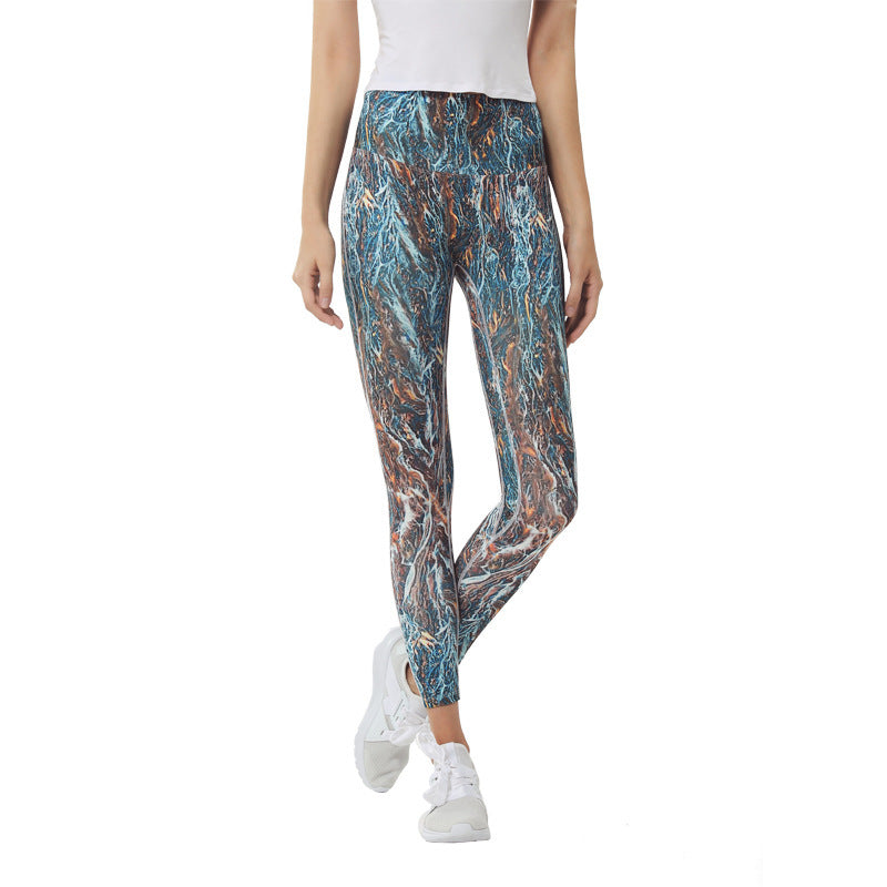 Printed Quick-drying Fitness Pants Sports Running Peach Hip Pants