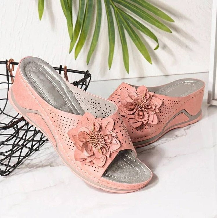 Casual Flowers Wear Large Size Slippers