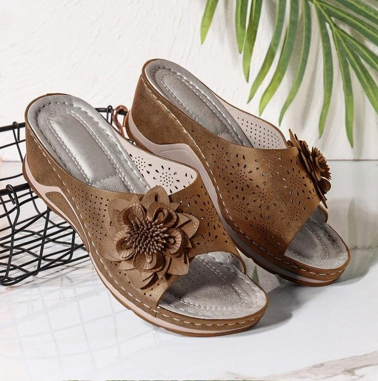 Casual Flowers Wear Large Size Slippers